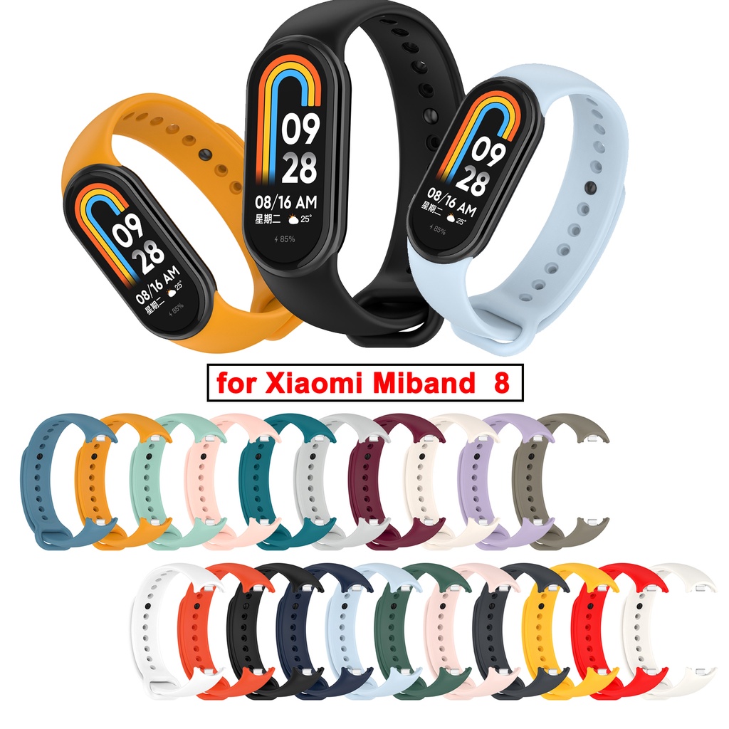 สายรัดเปลี่ยนสายรัดซิลิโคนสีสันสดใสสําหรับ Xiaomi MiBand 8 9 MiBand 8 9 Tracker Band Strap สายนาฬิกา