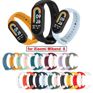 สายรัดเปลี่ยนสายรัดซิลิโคนสีสันสดใสสําหรับ Xiaomi Mi Band 8 9 10 MiBand 8 9 10 Tracker Band Strap สายนาฬิกา