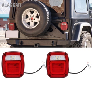 ALASKAR 1pair ไฟท้ายประกอบ 12V LED ไฟท้ายซ้ายขวาหลังเบรค โคมไฟสำหรับ Wrangler CJ TJ YJ