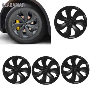 ALABAMAR 4 Pcs 19 นิ้วรถยนต์ Hubcap Matte สีดำสไตล์อสมมาตรล้อ HUB Full RIM COVER สำหรับ Tesla รุ่น Y 2020 ถึง 2023