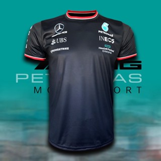 เสื้อยืด Formula One เสื้อยืดทีม เมอร์เซเดส เอเอ็มจี ปิโตรนาส #FM0006 รุ่น ลูวิส แฮมิลตัน พิมพ์ทั้งตัว ไซส์ XS-3XL