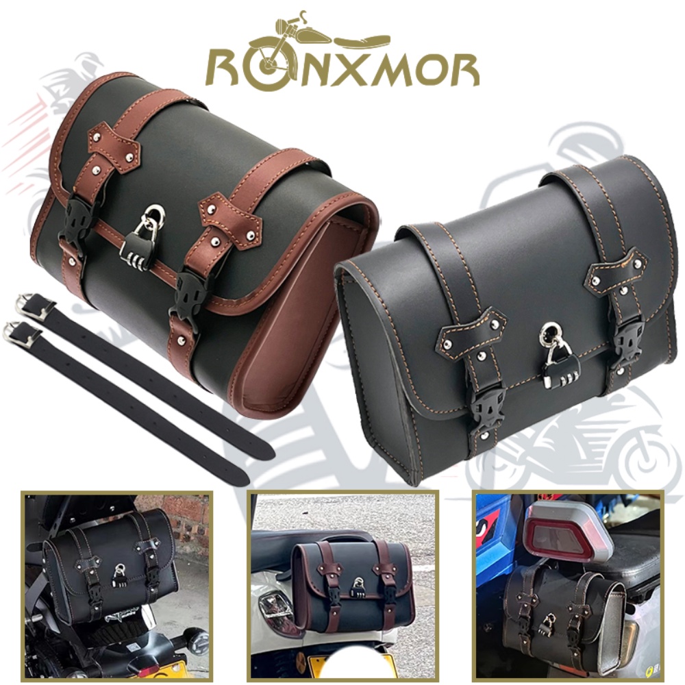 Universal รถจักรยานยนต ์ Saddlebag ล ็ อคด ้ านข ้ าง PU หนังกระเป ๋ าเดินทางส ้ อมกระเป ๋ าเครื ่ องมือ Sissy กระเป ๋ าบาร ์ สําหรับรถจักรยานยนต ์ E-bike จักรยาน