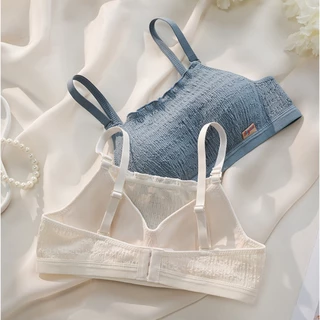 ✨w&c bras✨ผ้าฝ้าย 100% เสื้อชั้นในกันลื่นแบบท่อส่วนบางหน้าอกเล็กเสื้อชั้นในปรับได้ยกทรงสาว ny009