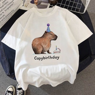 【HOT】คาปิบาร่า Capybaras เสื้อยืด พิมพ์ลายมังงะ สไตล์ญี่ปุ่น สตรีท สําหรับผู้ชาย y2k100%cotton