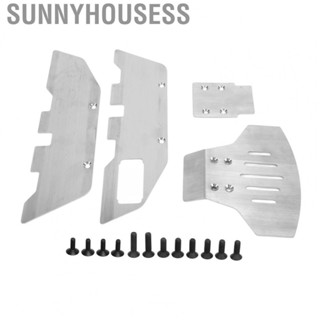 Sunnyhousess RC Chassis Protector Armor  Stainless Steel Front and Rear Chassis Armor Protector Silver  for 1/10 RC Car Upgrade Parts