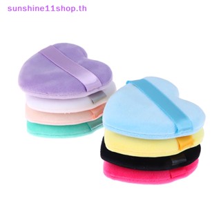 Sunshop พัฟฟองน้ํา กํามะหยี่ นิ่ม รูปหัวใจ สําหรับแต่งหน้า