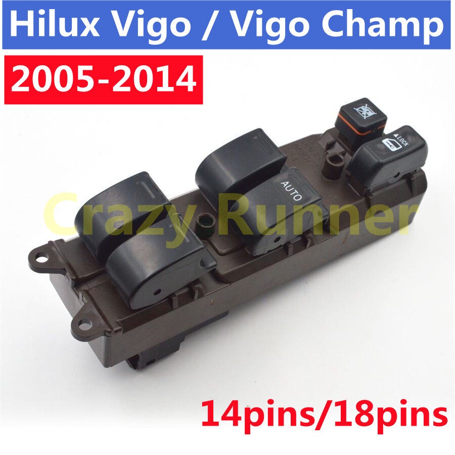 14pins / 18pins สวิทช์กระจกไฟฟ้า สวิทช์กระจกประตู สวิตช์ยกกระจกหน้าต่างรถ โตโยต้า วีโก้ แชมป์ วีโก้ แชมป์   Hilux Vigo Champ Toyota Fortuner Innova 2005-2014