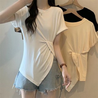 Suxi เสื้อยืด คอกลม แขนสั้น สีพื้น ทรงสลิมฟิต ฤดูร้อน สําหรับผู้หญิง