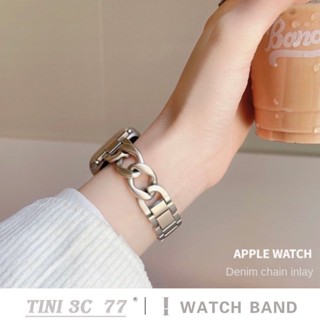 สายโซ่โลหะ สําหรับ iwatch Series S8 7 Ultra SE S6 40 มม. 41 มม. 45 มม. 41 มม. 49 มม. iwatch 3 4 5 6 7 8 Band