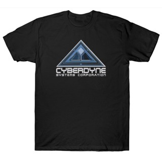 เวรเอ้ย  ดาว  เสื้อยืดคอกลมcrew neckเสื้อยืดลําลอง ผ้าฝ้าย แขนสั้น พิมพ์ลาย Cyberdyne Schwarzenegger Cult Sci Fi Film Mo