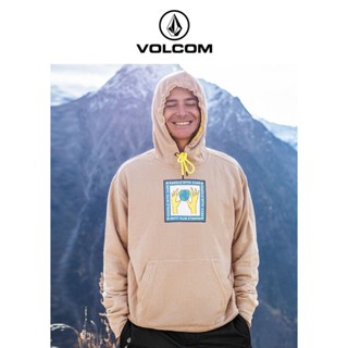 Volcom เสื้อกันหนาว มีฮู้ด พิมพ์ลายเพชร แฟชั่นฤดูหนาว