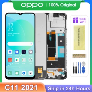 แผงหน้าจอสัมผัส LCD ดิจิไทเซอร์ 6.52 นิ้ว พร้อมกรอบ สําหรับ Oppo Realme C11 2021 Realme RMX3231