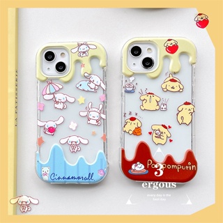 เคสป้องกันโทรศัพท์มือถือ TPU แบบนิ่ม ลายการ์ตูน Cinnamoroll Pom Pom Purin สําหรับ IPhone 14 13 12 11 Pro Max