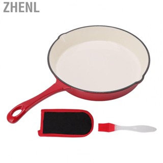 Zhenl Enameled Cast Iron Skillet One Piece Frying Skillet for Kitchen for Roasting