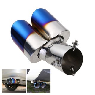 ⚡READYSTOCK⚡Dual Exhaust Pipe Blue Tailpipe Stainless Steel Tail Muffler Tip Throat