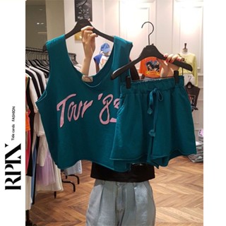 RPIN South Korea East Gate 2022 summer letter loose vest loose waist shorts set womens leisure two-piece set