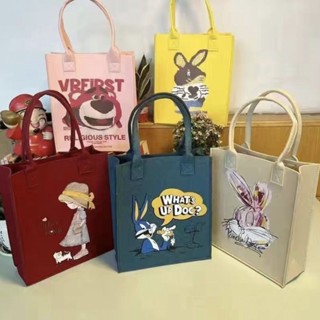 New ins online celebrity cartoon tote bag felt tote bag cute felt bag handbag office worker handbag