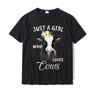 เสื้อยืด ผ้าฝ้าย พิมพ์ลาย Just A Who Loves Cows ขนาดใหญ่ เหมาะกับของขวัญ สําหรับผู้ชาย