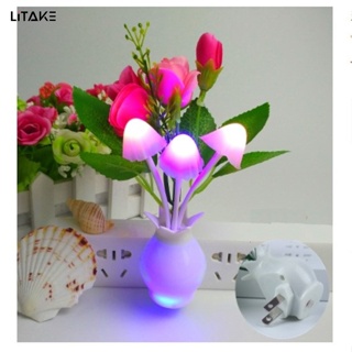 【LITAKE】โคมไฟกลางคืน Led เรืองแสง ลายดอกไม้ หลากสี ควบคุมไฟอัจฉริยะ สําหรับตกแต่งบ้าน ห้องนอน (ปลั๊ก us)