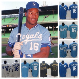 MLB Kansas City Royals Bo Jackson เสื้อยืดเบสบอลบุรุษ