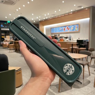 Starbucks ชุดช้อนส้อม ตะเกียบ ด้ามจับไม้ เป็นมิตรกับสิ่งแวดล้อม สามชิ้น 2023