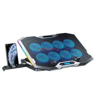 Hsv K9 ฮีทซิงค์ระบายความร้อนแล็ปท็อป RGB พร้อมขาตั้งโทรศัพท์ สําหรับโน้ตบุ๊ก 14-18 นิ้ว