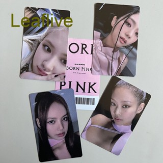 Leaflive อัลบั้มรูปภาพ Kpop Blackpink Jisoo Rose Lisa Jennie Collective Lomo Cards CD Player Post Card 4 ชิ้น ต่อชุด