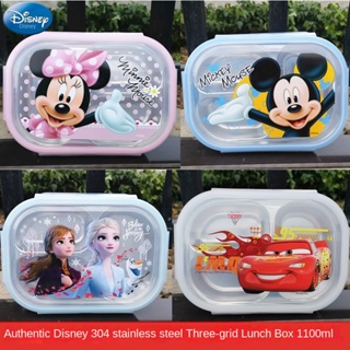 Disney กล่องอาหารกลางวัน สเตนเลส 304 พร้อมฝาปิด สําหรับเด็กนักเรียนผู้ชาย และเด็กผู้หญิง 0618