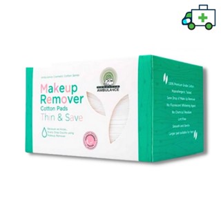 สำลีแผ่นเช็ดเครื่องสำอาง makeup remover ตรารถพยาบาล รุ่น Thin&amp;Save  ทำจากฝ้าย 100% บรรจุ 120 แผ่น [Life]