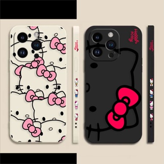 เคสโทรศัพท์มือถือ พิมพ์ลายการ์ตูน Hello Kitty มีลายด้านข้าง สําหรับ Apple iPhone 14 11 12 13 Plus Pro Max XR XS X 6 6s 7 8 SE 2020 2022 Plus Mini Max