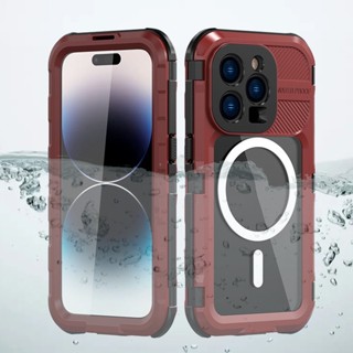 เคสอลูมิเนียมอัลลอยด์ กันน้ํา กันกระแทก 360 องศา สําหรับ iPhone 14 Pro Max Plus