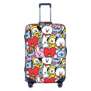 【พร้อมส่ง】BT21 ผ้าคลุมกระเป๋าเดินทาง ลายการ์ตูนตลก ล้างทําความสะอาดได้ สําหรับกระเป๋าเดินทางเด็ก 18-32 นิ้ว