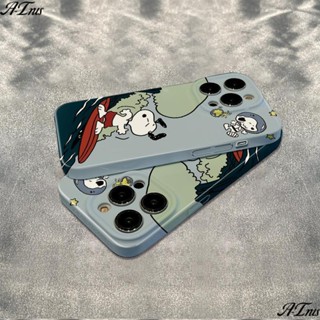 Max14pro78 Snoopy 1311ins ฟิล์มสไตล์ iPhone12 นิ่ม กันกระแทก เล่นเซิร์ฟ iPhone เคส plus เคส GQTS