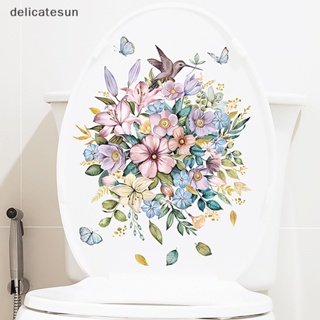 Delicatesun สติกเกอร์ติดผนัง ลายดอกไม้ พืชสีเขียว มีกาวในตัว สําหรับตกแต่งห้องน้ํา ห้องนั่งเล่น ตู้ บ้าน