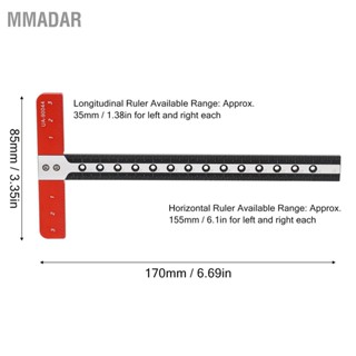 MMADAR ไม้บรรทัด T Square อลูมิเนียมอัลลอยด์โมเดลโลหะตัดกลวงออกเครื่องมืองานไม้
