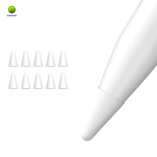 เคสปากกาสไตลัส ซิลิโคน สีขาว แบบเปลี่ยน สําหรับ Apple Pencil 1St 2Nd 10 ชิ้น