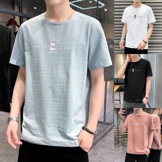 เสื้อยืดลําลอง แขนสั้น คอกลม พิมพ์ลาย สําหรับผู้ชาย