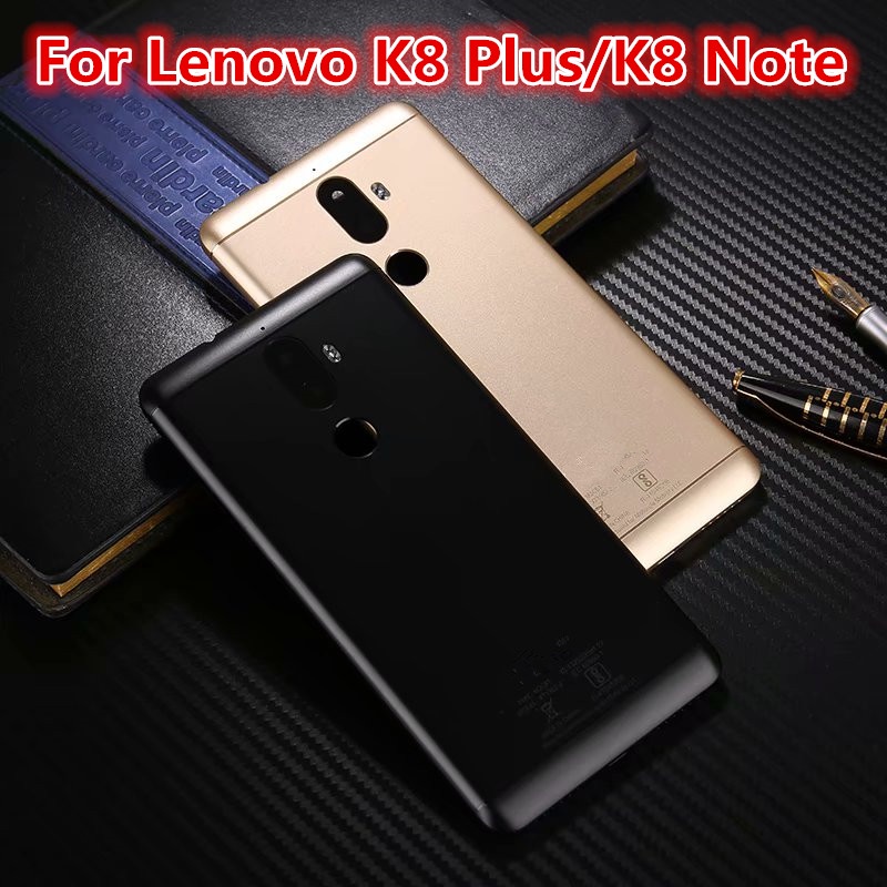 K8note สําหรับ Lenovo K8 Note Plus ฝาครอบแบตเตอรี่โลหะด้านหลังประตูซ่อมโทรศัพท์ด้านหลังกรณี (ไม่มีปุ่มด้านข้าง)