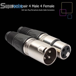 อะแดปเตอร์เชื่อมต่อไมโครโฟน โลหะผสมสังกะสี 3Pin XLR สําหรับเครื่องขยายเสียงมิกเซอร์ 8 ชิ้น [superecho.th]