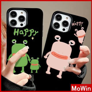 Mowin - เข้ากันได้สำหรับ เคสไอโฟน เคสไอโฟน11 เคส iphone 11 เคส iPhone สีดำเงา TPU นุ่มกันกระแทกป้องกันกล้องสีชมพูสีดำกบน่ารักเข้ากันได้กับ iPhone 14 13 Pro max 12 Pro Max 11 xr xs max 7Plus 8Plus