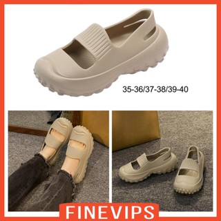 [Finevips] รองเท้าแตะแพลตฟอร์ม สีกากี เหมาะกับเดินชายหาด ในบ้าน นอกบ้าน สําหรับผู้หญิง