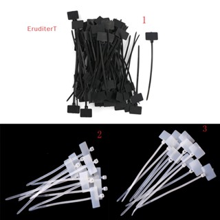 [EruditerT] 100 ชิ้น RJ45 RJ12 สายไฟ ฉลาก ป้ายแท็ก ล็อคตัวเอง ไนลอน ผูกแท็ก [ใหม่]