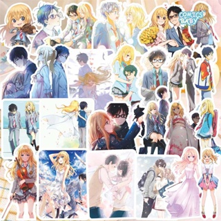 Your Lie in April Sticker สติกเกอร์ ลายการ์ตูนอนิเมะ สไตล์ญี่ปุ่น สําหรับตกแต่งสมุดโน้ต อัลบั้มรูปภาพ Japanese Manga  Arima Kousei Miyazono Kaori  Anime Notebook Sticker Decoration Photo Album Notes 四月是你的谎言贴纸有马公主宫园薰