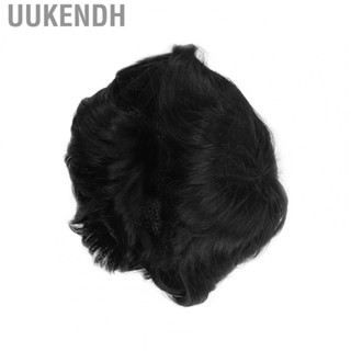 Uukendh Short Wig For Men Fluffy Texture Good Breathability Real Black Hair HPT