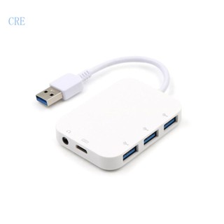 Cre 5-in-1 ฮับชาร์จ Type C เป็น USB 3 0 3 5 มม. สําหรับ PC Lapto