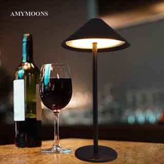 Amymoons โคมไฟตั้งโต๊ะ LED 5200MAh แบตเตอรี่ 2700K ไร้สาย ชาร์จได้ กันน้ํา ปรับความสว่างได้ แบบพกพา