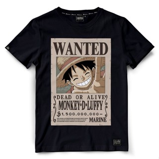 เสื้อยืดวันพีช One piece 1241-BK : LUFFY-WANTED [S-5XL]