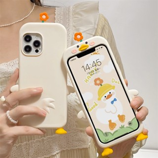 เคสโทรศัพท์มือถือ ซิลิโคน ลายดอกไม้ เป็ด 3D น่ารัก สําหรับ IPhone 14Promax 13 11 12 14 Pro Max 8plus 7plus 6 6s 14 Plus 7 8 XR X XS Max SE 11Pro Max