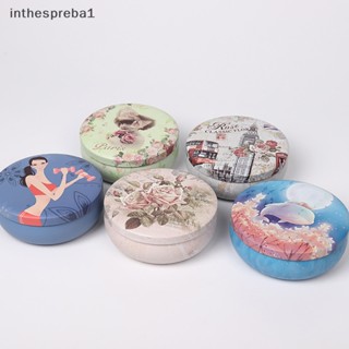 Inthespreba1^^ กระป๋องโลหะดีบุก ทรงกลม ขนาดเล็ก สําหรับใส่ชา กาแฟ น้ําตาล