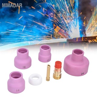 MMADAR 7 ชิ้นเชื่อม TIG อุปกรณ์เสริมเซรามิกหัวฉีด Collet แก๊สเลนส์ถ้วยปะเก็นสำหรับ WP17/18/26